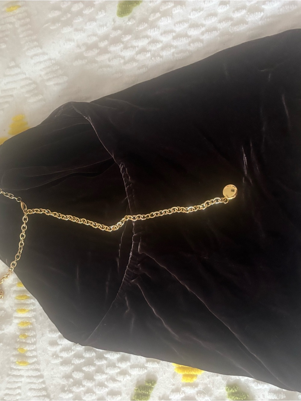 Women's Brown Velvet Tank Top with Gold Chain Accent